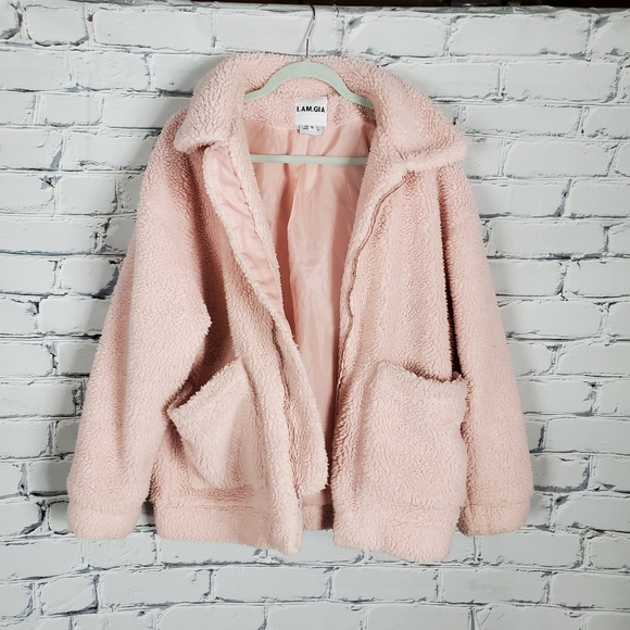 I Am Gia Pixie Pink Teddy Coat - Picture 2 of 10